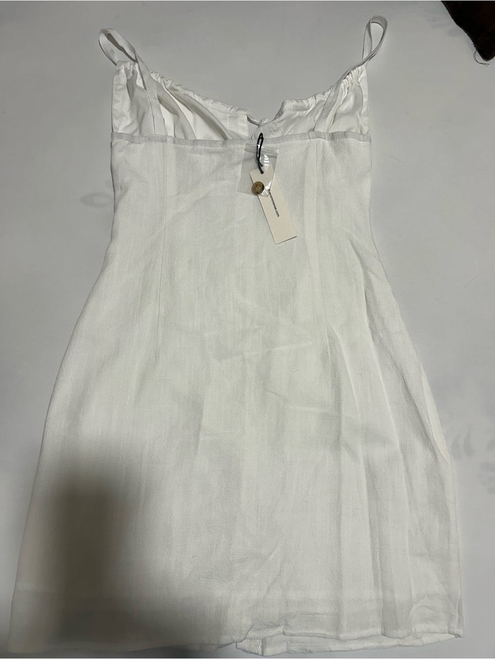 COMMENSE Charming White Button-Front Sundress with Tie Straps - Picture 7 of 8
